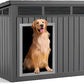 DRATO Dog House for Both Indoor and Outdoor with Weatherproof Roof Removable Floors for Medium to Large Dogs Interior Space (Black, Large (42.87 * 32.95 * 31.61''))