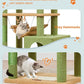 Taoqimiao Cat Tree, 68-Inch Cat Tree Cat Tower for Indoor Cats, Plush Multi-Level Cat Condo with 6 Scratching Posts, 2 Perches, 2 Caves,Hammock, 3 Pompoms,MS020ST Cactus