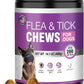 Dog Flea and Tick Treatment Chewable 200 Treatment Chews Natural Soft Chew Fleas Ticks Treatment Dog Oral Chewables Support Supplement Pest Defense Breeds and Ages Dogs Chicken Flavor