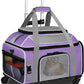 Petskd Top-Expandable Pet Carrier with Wheels 19x13x9 Inches Southwest Allegiant Airlines Approved, Soft-Sided Carrier for Small Dog Under 12 lbs and Large Cat Under 15 lbs(Purple)