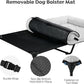 Veehoo Cooling Elevated Dog Bed Add Removable Deluxe Rose Plush Bolster Cushion Mat, 53" x 33" Washable Dog Couch Bed, Raised Pet Cot with Breathable Teslin Mesh, No-Slip Feet, Grey, CWC2439B
