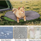 Portable Waterproof Dog Mat for Camping, Patio & Travel - Foldable Outdoor Dog Bed with Teflon Shell & Removable Plush Pad - Easy Clean, Durable - S (Hemp Grey)