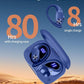 PocBuds Bluetooth Headphones Wireless Earbuds 80hrs Playtime Wireless Charging Case Digital Display Sports Ear Buds with Earhook Deep Bass IPX7 Waterproof Over-Ear Earphones for TV Phone Laptop Navy