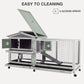 2-Story Indoor Rabbit Hutch with Chew-Proof Outdoor Rabbit Cage with 6 Locking Casters Bunny Cage 2 Pull-Out Trays Guinea Pigs Cage 62"