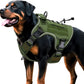 Heavy-Duty Tactical Dog Harness for Large Dogs, No Pull Adjustable Reflective Pet Vest with Molle System, K9 Military-Grade Control for Service Training, Outdoor & 10+ Breeds, Green, XX-Large