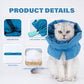 Cat Recovery Collar, Soft Adjustable Cone for Cats and Kittens, Lightweight Waterproof Elizabethan Collar for After-Surgery Care, Prevent Licking and Scratching, Neck Protector for Pets（Lake Blue,S）