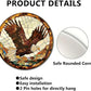 Lygond Metal Sign Tin Sign Circular Stained Glass Eagle Metal Garden Signs for Pet 8×8 Inches