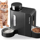 Gardner Pet Automatic Gravity Cat Food Feeder and Water Dispenser Stainless Steel Two-in-One Set Large Capacity Dispenser for Pets Dogs, Puppies, Kittens