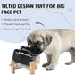 SPUNKYJUNKY 15° Slanted Ceramic Dog and Cat Bowl with Wooden Stand, Tilted Bulldog Food and Water Bowl No Slip Non-Spill for Cats Medium Dogs Big Face Pets 13.5 OZ (1.7 Cups, Black × 2)