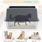 Stainless Steel cat Litter Box, Covered Metal Litter Box, cat Litter Pans with high Sides, Kitty Litter Boxes for Indoor Cats (Non Sticky, Easy to Clean, Anti-Urine Leakage) 17.5" L x 13.5" W x 4" H