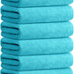 JML Bath Towels, Microfiber Bath Towel Set 6 Pack 30" x 60", Soft Absorbent Microfiber Bathroom Towels for Body, Adult, Aquamarine