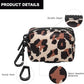 Petmolico Dog Poop Bag Holder Leash Attachment, Waste Bag Dispenser Zippered Pouch, Fits Any Leash, Includes Free Roll of Bags, 2 Pack - Leopard