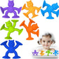 Unique Suction Bath Toys for Baby Kids Ages 1-3, No Hole Bath Toy Silicone Animal Sensory Fidget Toys for Baby Tray Window Travel, 6 PCS