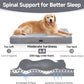 OhGeni Orthopedic Waterproof & Machine Washable Dog Bed for Medium Large Pets, Cat Mat with 25D Egg Crate Foam, Non-Slip Bottom & Removable Cover, Invisible Zipper, 44 Inches(Gray)