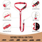 SlowTon Dog Seat Belt for Car, 2 Pack Dog Car Harness Seatbelt Adjustable with Elastic Bungee Buffer, 2 in 1 Pet Car Leash Headrest Restraint Dog Reflective Safety Tether (S, Red, Headrest+Clip)