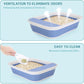 Collapsible Kitten Litter Box, ShineMe Open Top Small Cat Litter Box with Scoop and Litter Bag, Anti-Splash Waterproof Kitty Toilet Potty Pan for Sick Frail Cat 17" x 13.5", Blue