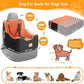 Dog Car Seat for Small/Medium Dogs Under 40lbs, Dog Booster Car Seats Memory Foam and Velvet, Detachable and Washable Pet Booster Carseats with Clip-On Satebelt and Storage Bag.(Black/Brown)