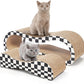 2 in 1 Cat Scratcher Cardboard Lounge Bed, Cat Scratching Post, Durable Board Pads Prevents Furniture Damage,Large,Checkerboard