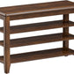 Shoe Bench Storage Rubberwood, Entryway Bench with 3-Tiers Height Adjustable, Shoe Rack Front Door Entrance Organizer for Hallway Living Room, Mudrooms, Walnut,31.5"