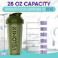 '-2 Pack- 28 oz Protein Shaker Bottles for Protein Mixes - 2x Wire Whisk | Leak Proof Shaker Cups for Protein Shakes | Protein Shaker Bottle Pack | Shakers for Protein Shakes-Green&Black
