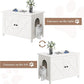 JY QAQA Cat Litter Box Enclosure,Litter Box Furniture Hidden with Barn Door,Wooden Cat Washroom Furniture,Cat House,Fit Most of Litter Box,White