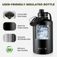 COKTIK 84oz Water Bottle with Straw - Triple Insulated Flask, 48hr Cold Retention Large Water Bottle, Leakproof Water Jug for Gym, Hiking, Camping, Outdoor Sports (2 pack,Black)