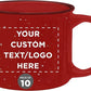DISCOUNT PROMOS Custom Ceramic Campfire Coffee Mugs 13 oz. Set of 10, Personalized Bulk Pack - Perfect for Tea, Espresso, Cappuccino, Hot Cocoa - Red