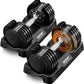 Adjustable Dumbbell Set of 2 Anti-Slip Handle 5 Different Free Weights Per Dumbbell for Men Women Home Workout Gym