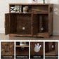 Cat Litter Box Enclosure, Hidden Litter Box Furniture with Scratch Pad, Farmhouse Indoor Cat House Washroom End Table, Rustic Brown