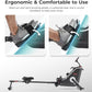 Sunny Health & Fitness Flip & Foldable Rowing Machine for Home w/Extended Slide Rail, Full-Body Workout, Low-Impact, Optional Extra Long Rail, Quiet Rail Cover, Water Motion and Free SunnyFit App