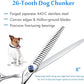 JASON 8" 26 Tooth Chunkers Shears for Dogs Ergonomic Cats Grooming Scissors Texturizing Blending Thinning Shear Pets Trimming Kit with Offset Handle Sharp Comfortable Scissor