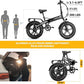 1000W Folding Electric Bike, 48V 20AH Large Removable Battery E Bike,30+MPH, 80 Miles Max Range, 20" Fat TireElectric Bike for Adults, Adult Electric Bicycles for CommuteBeach Snow