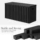UEV Storage Bench,39.4" Wood Box, Storage Trunk with 2 Safety Hinges, Ottoman Storage Chest, Fluted Storage Bench for Bedroom, Entryway, Living Room(Black)