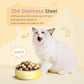 Pawaii Small Dog Bowls, 12 oz. Food Water Bowl Designed for Puppies and Cats with Non-Slip Rubber Base, Upgraded Metal Insulated, Double Stainless Steel Bowls, Cheese Yellow