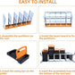 Chicken Nesting Boxes, 10 Hole Metal Chicken Laying Box with with Removable Trays and Roll Out Egg Collection for Chicken Coop, with Metal Bracket, Orange