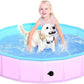 2025 Updated Foldable Dog Pool, 47" x 12" Kiddie Pool with Hard Plastic, Non-Slip Dog Bath Tub for Outdoor Backyard, Collapsible Dog Swimming Pool for Kids Dogs Pets (Pink)