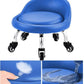 Lanstics Low Roller Seat Stool with Universal Swivel Wheels Leather Rolling Stool Seats with Cushion Backrest 360 Rolling Stools for Home Office Fitness (Blue)