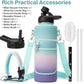 Insulated Water Bottle | Thickened Stainless Steel Vacuum Metal | Portable Sports Water Jug for Gym and Hiking with Straw, Carrier Bag, Handle Strap | BPA-Free 40 oz