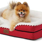 Bedsure Orthopedic Dog Beds for Small Dogs - Washable Small Dog Cat Bed Waterproof, Comfort Pet Couch Sofa with Washable Removable Cover, Pets Bed with Nonskid Bottom, Red, 24"