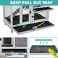 Rabbit Hutch Indoor for 2-4 Rabbits & Guinea Pigs，Bunny Cage with Slide-Out Plastic Trays，Wooden Small Animal Cage for Rabbits, Bunnies, and Guinea Pigs (Light Grey)