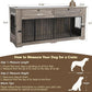 Large Dog Crate Furniture-Decorative Heavy Duty Dog Cage Indoor, Wooden Dog Cage End Table with Charging Station, Dog House with 2 Drawers (Gray, 70.86''L)