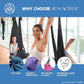 Aerial Silk Yoga Hammock & Swing for Home, Inversion Exercises, Starter Kit for All Levels - Durable with Extension Straps, Carabiners, and Pose Guide