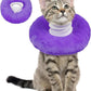 BRKURLEG Cat Recovery Collar Soft Cat Cones Pet Neck Protector Adjustable Kitten Cones to Stop Licking After Surgery Pet Elizabethan Collar for Cats Kittens, Purple, M