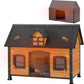 Aivituvin Dog House with Insulated Liner Anti-Chewing Metal Frame Design Insulated Wooden Dog Kennel with Unique Design Roof, Weatherproof Dog House for Outdoor Indoor