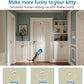 Cat Toys Interactive for Indoor, Cats Toy Hanging Door Electric for Bored,Feathers Toy Kitten Rechargeable Door Hanging Automatic String with 4pcs Feathers Toys(Blue)