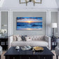 Lapremoly Framed Canvas Wall Art - Large Blue Ocean Beach Wall Painting for Living Room, Bedroom & Office - 24" x 48"