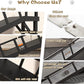 73" Dog Ramp for Bed, Pet Ramp with Removable Side Rail and Non-Slip Surface, Pet Ramp for Small & Large & Senior Dogs with Rest Platform and DIY Glow Strips,Dog Stairs for Couch, Black