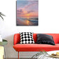 Beach Sunset Wall Art Ocean Coastal Scenery Wall Decor Seascape Picture Canvas Landscape Painting Print Framed Artwork Decorations for Living Room Office Bedroom Kitchen 24"x20"