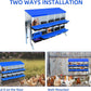 Chicken Nesting Boxes, 10 Hole Metal Chicken Laying Box with with Removable Trays and Roll Out Egg Collection for Chicken Coop, with Metal Bracket, Blue