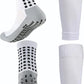KMOLY 1 Set Soccer Grip Socks,Shin Guard Sleeves for Football Basketball for Men and Women Black/White One Size